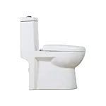 One piece ceramic Sanitary ware Siphonic S trap 300mm soft closing High pressure flush mechanism